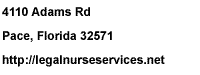 Address - Legal Nurse Services