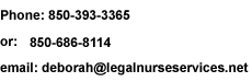 Email Deborah @ Legal Nurse Services